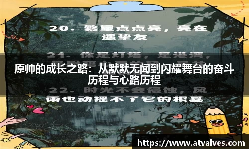 原帅的成长之路：从默默无闻到闪耀舞台的奋斗历程与心路历程